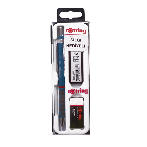 Rotring Tikky Versatil Kalem 0.7 mm + Silgi + Kalem Ucu Set