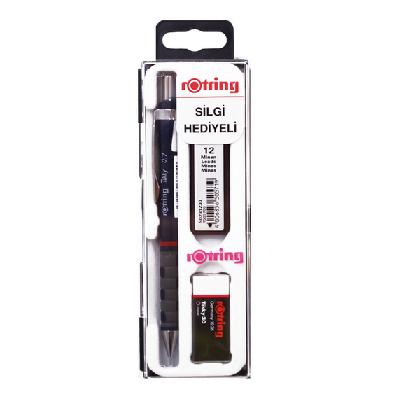 Rotring Tikky Versatil Kalem 0.7 mm + Silgi + Kalem Ucu Set