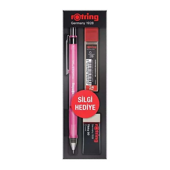 Rotring Visuclick Versatil+Min+Silgi 3’lü Okul Seti- 0.5 mm Pembe