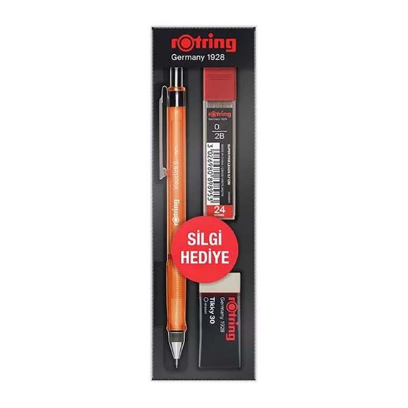 Rotring Visuclick Versatil+Min+Silgi 3’lü Okul Seti- 0.5 mm Turuncu