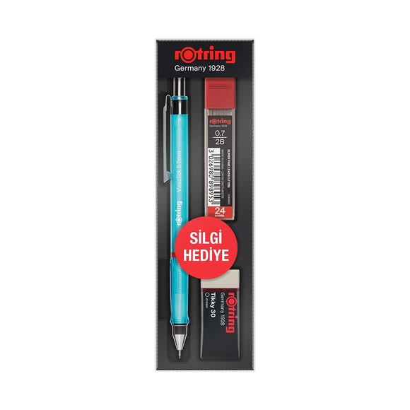 Rotring Visuclick Versatil+Min+Silgi 3’lü Okul Seti- 0.7 mm Mavi