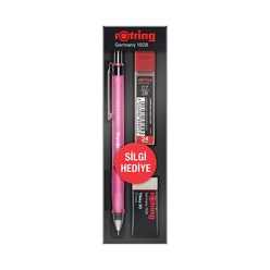 Rotring - Rotring Visuclick Versatil+Min+Silgi 3’lü Okul Seti- 0.7 mm Pembe