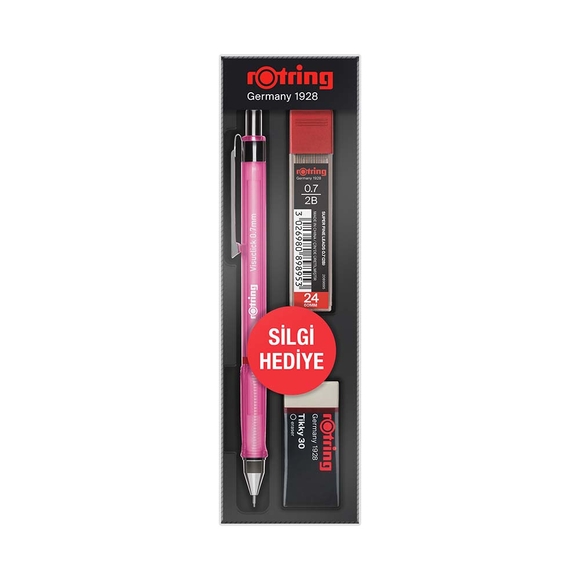 Rotring Visuclick Versatil+Min+Silgi 3’lü Okul Seti- 0.7 mm Pembe