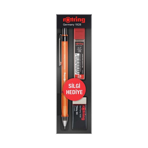 Rotring Visuclick Versatil+Min+Silgi 3’lü Okul Seti- 0.7 mm Turuncu