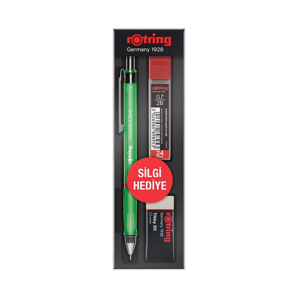 Rotring Visuclick Versatil+Min+Silgi 3’lü Okul Seti- 0.7 mm Yeşil