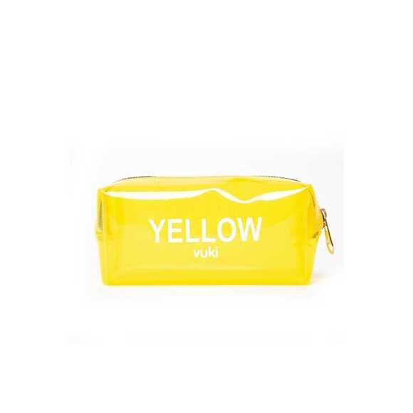 Sarı Renkli Şeffaf Fermuarlı Kalem Kutu 