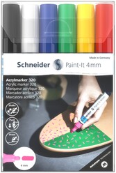 Schneider - Schneider 320 Akrilik Markör 4mm 6’lı Set 120295
