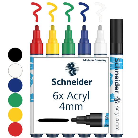 Schneider 320 Akrilik Markör 4mm 6’lı Set 120295