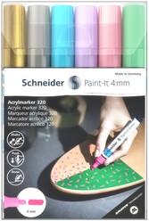 Schneider - Schneider 320 Akrilik Markör 4mm 6’lı Set 120296