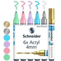 Schneider 320 Akrilik Markör 4mm 6’lı Set 120296 - Thumbnail