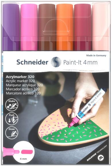 Schneider 320 Akrilik Markör 4mm 6’lı Set 120297