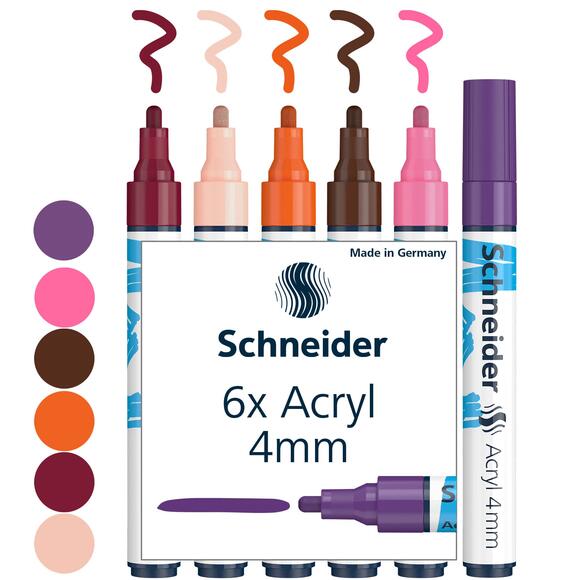 Schneider 320 Akrilik Markör 4mm 6’lı Set 120297