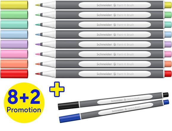 Schneider Brush Pen Paint It 070 Karışık 10’lu 07010504