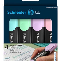 Markasız Kırtasiye - Schneider Scb393 Job Fosforlu Kalem Pastel 4’ Lu Set