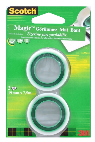 Scotch Magic Görünmez Mat Bant 2’li 19 mm x 7,5 m 8-1975R2