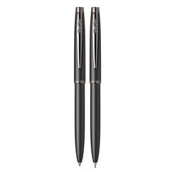 Scrikss - Scrikss 108 Prestige Tükenmez+Versatil Kalem 2 Li Set Mat Siyah Kristal Kutu