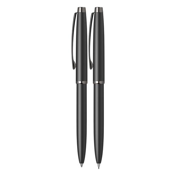 Scrikss 108 Prestige Tükenmez+Versatil Kalem 2 Li Set Mat Siyah Kristal Kutu