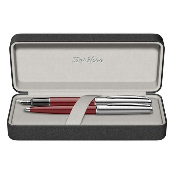 Scrikss 78 Dolmakalem+Tükenmez Kalem 2 Li Set Bordo