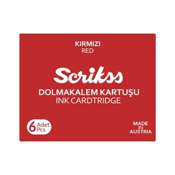 Scrikss - Scrikss Dolmakalem Kartuşu Kırmızı 6’lı Kutu