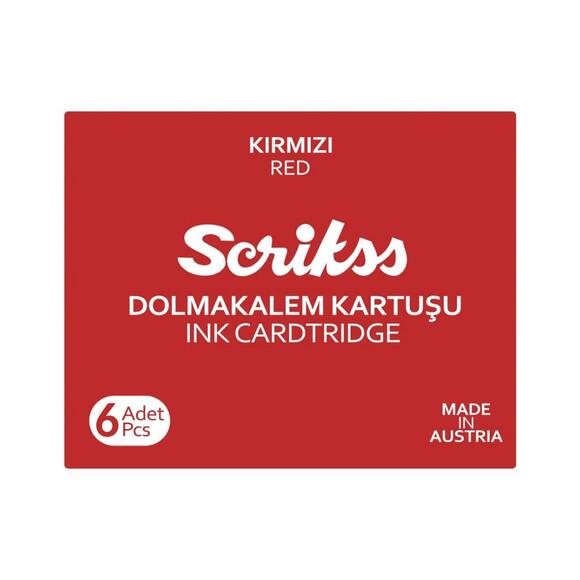 Scrikss Dolmakalem Kartuşu Kırmızı 6’lı Kutu
