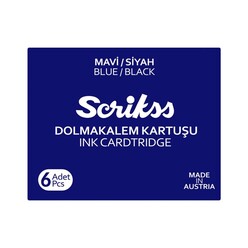 Scrikss - Scrikss Dolmakalem Kartuşu MaviSiyah 6’lı Kutu