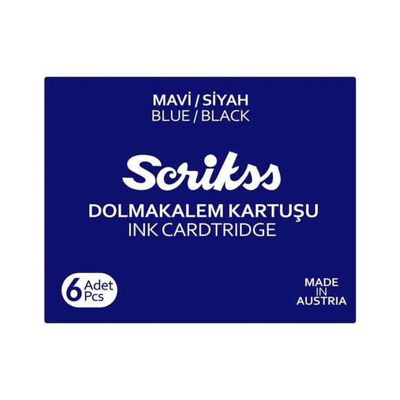 Scrikss Dolmakalem Kartuşu MaviSiyah 6’lı Kutu
