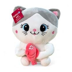 Selay Toys - Selay Toys Balıkçı Kedi 30 Cm Gri Peluş 1469