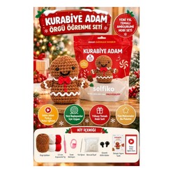 Selfiko - Selfiko Yılbaşı Kurabiye Adam Örgü İpi Seti