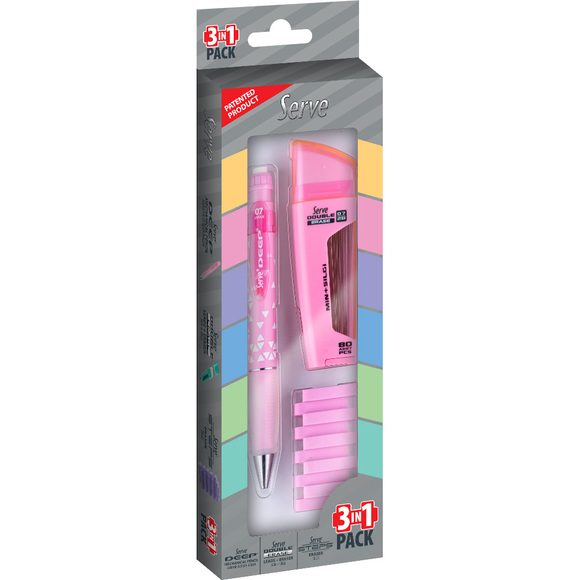 Serve Deep Versatil Kalem 3 lü Set Pastel Pembe