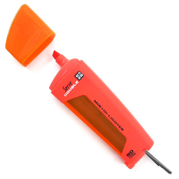 Serve Double Fosforlu Kalem + Kalem Ucu 2B 0.9 mm Kırmızı