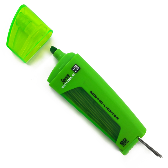 Serve Double Fosforlu Kalem + Kalem Ucu 2B 0.9 mm Yeşil