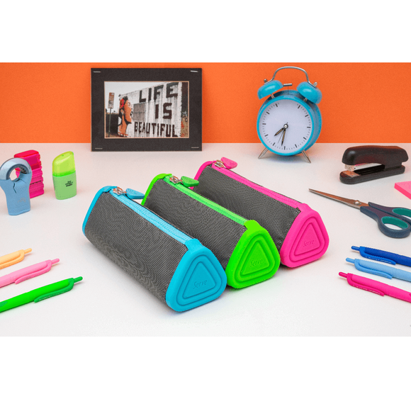 Serve Prismo Üçgen Kalem Kutu Fosforlu Mavi