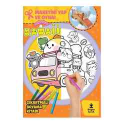 Sevimliler Kawaii - Çıkartmalı Boyama Kitabı - Maketini Yap ve Oyna! - Thumbnail