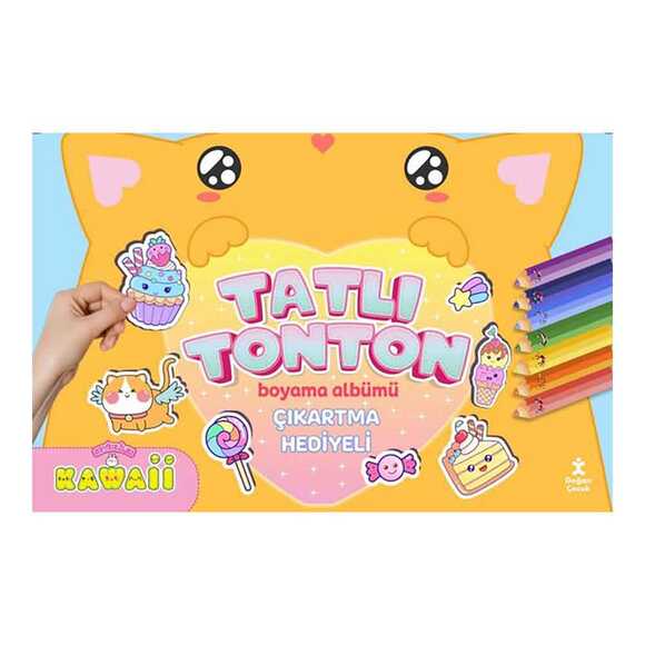 Sevimliler Kawaii-Tatlı Tonton Boyama Albümü-Çıkartma Hediyeli