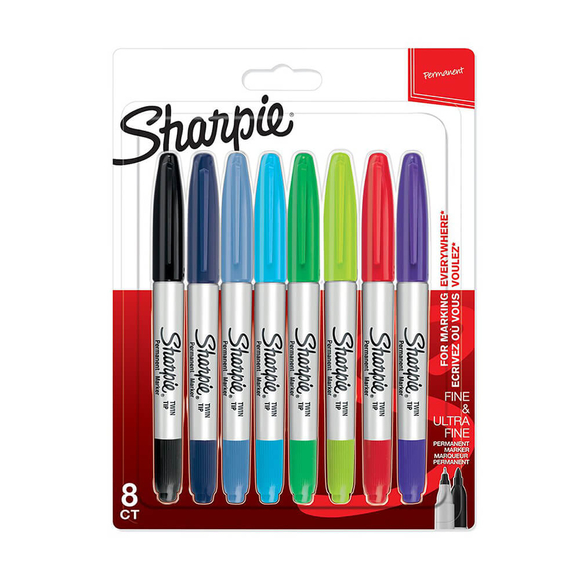 Sharpie 2065409 Twin Tip Permanent Markör 8 Renk