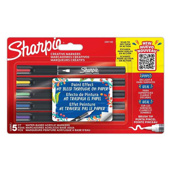 Sharpie Akrilik Markör Fırça Uç 5’li Blister 2201182