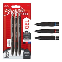 Sharpie - Sharpie S Gel Jel Mürekkepli Kalem 0.7mm Siyah-Mavi-Kırmızı 3’lü Blister 2136596