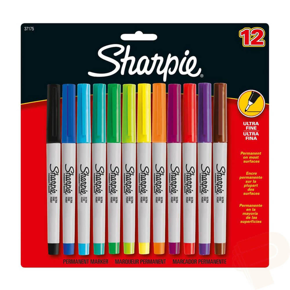 Sharpie Ultra Fine Parmanent Markör Süper İnce Uç Karışık Renk 12’li S0941891