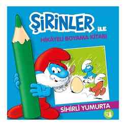 Büyülü Fener - Sihirli Yumurta - Şirinler İle Hikayeli Boyama Kitabı