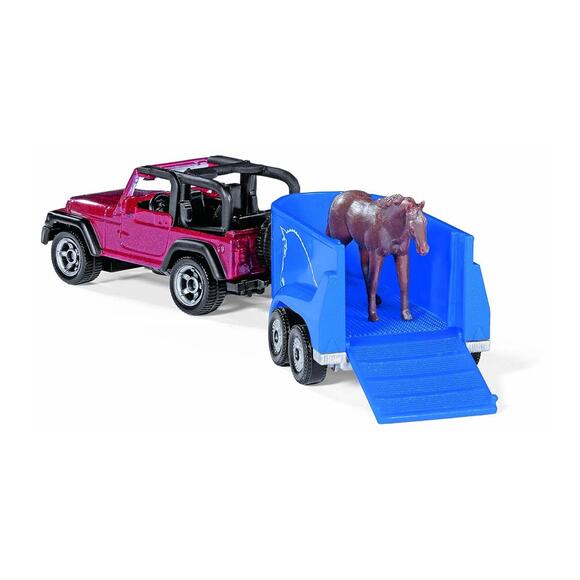 Siku Jeep With Horse Trailer 1651 Orange
