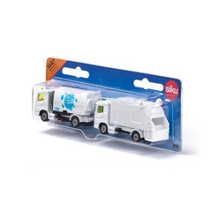 Adore Siku - Siku Municipal Set Road Sweeper + Garbage Truck 1687 Orange