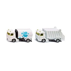 Siku Municipal Set Road Sweeper + Garbage Truck 1687 Orange - Thumbnail