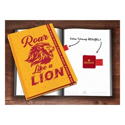 Sketch Roar Like A Lion Lastikli Çizgili Defter - Thumbnail