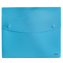 Smato Çıtçıtlı Körüklü Mat Evrak Zarfı Mavi W4402 - Thumbnail