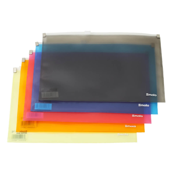 Smato Fermuarlı Şeffaf Evrak Zarfı A5 Gri W1806