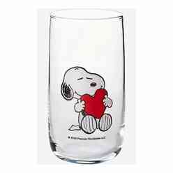 Can Dükkan - Snoppy Kalp Cam Bardak 365 Cc