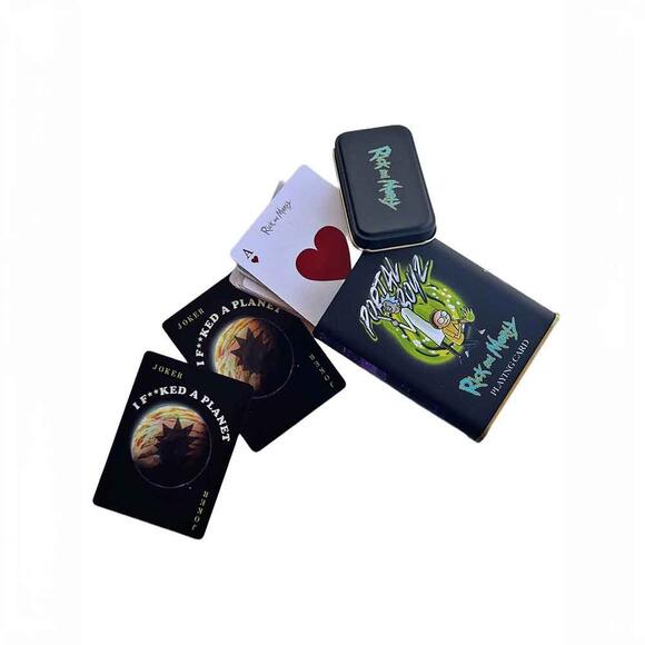Space Rick and Morty İskambil Kağıdı Metal Kutulu İK-380399