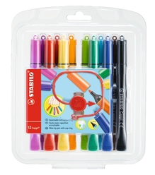 Stabilo - Stabilo Cappi Keçe Uçlu Kalem 12 Renk 168/12-1