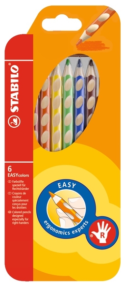 Stabilo Easy Colors Kuru Boya Kalemi 6 Renk Sağ El 332/6