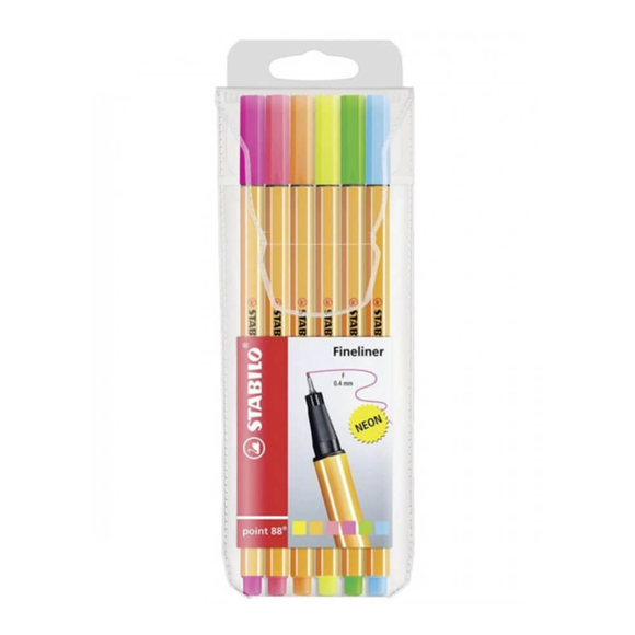 Stabilo Point 88 Keçeli Kalem 6’lı Set Neon Renkler